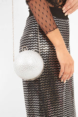 Silver Diamante Sphere Bag - Tayla-Bags
