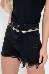 Silver Feather Chain Metal Belt - Rushda-Belts