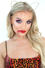 Silver Gold Diamante Cat Ear Headband - Giavana-Hair