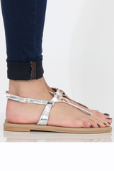 Silver Jewelled Sandals - Shilpa-Sandals