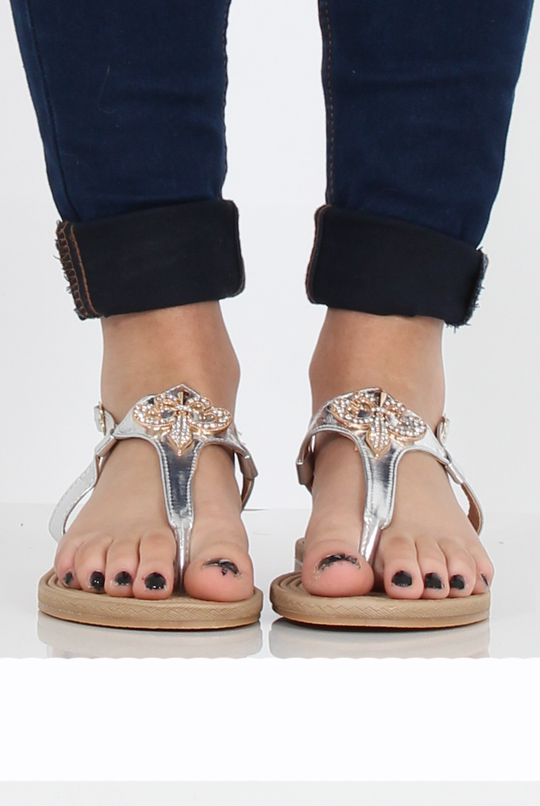 Silver Jewelled Sandals - Shilpa