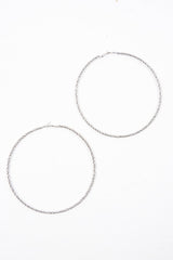Silver Large Twist Detail Hoops - Tylasia-Jewellery