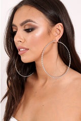 Silver Large Twisted Hoop Earrings - Jorja-Jewellery