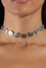 Silver Medallion Chain Choker - Fortuna-Jewellery