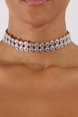 Silver Metal Elasticated Circle Choker - Femi-Accessories