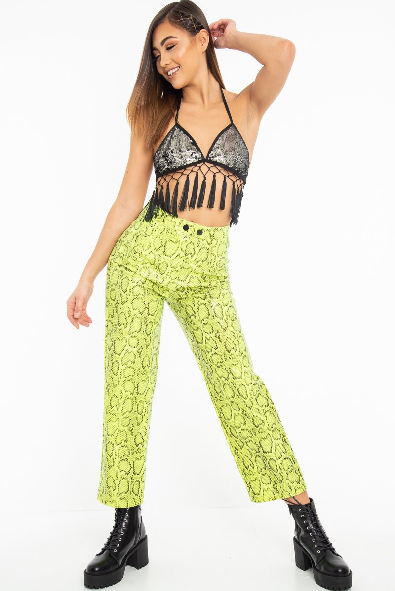 Silver Sequin Tassel Hem Bralet - Hatti-Bralets