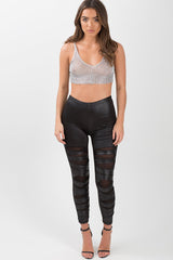 Silver Sheer Metallic Knit Bralet - Sadie-Bralets