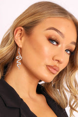 Silver Snake Earrings - Galya-Jewellery