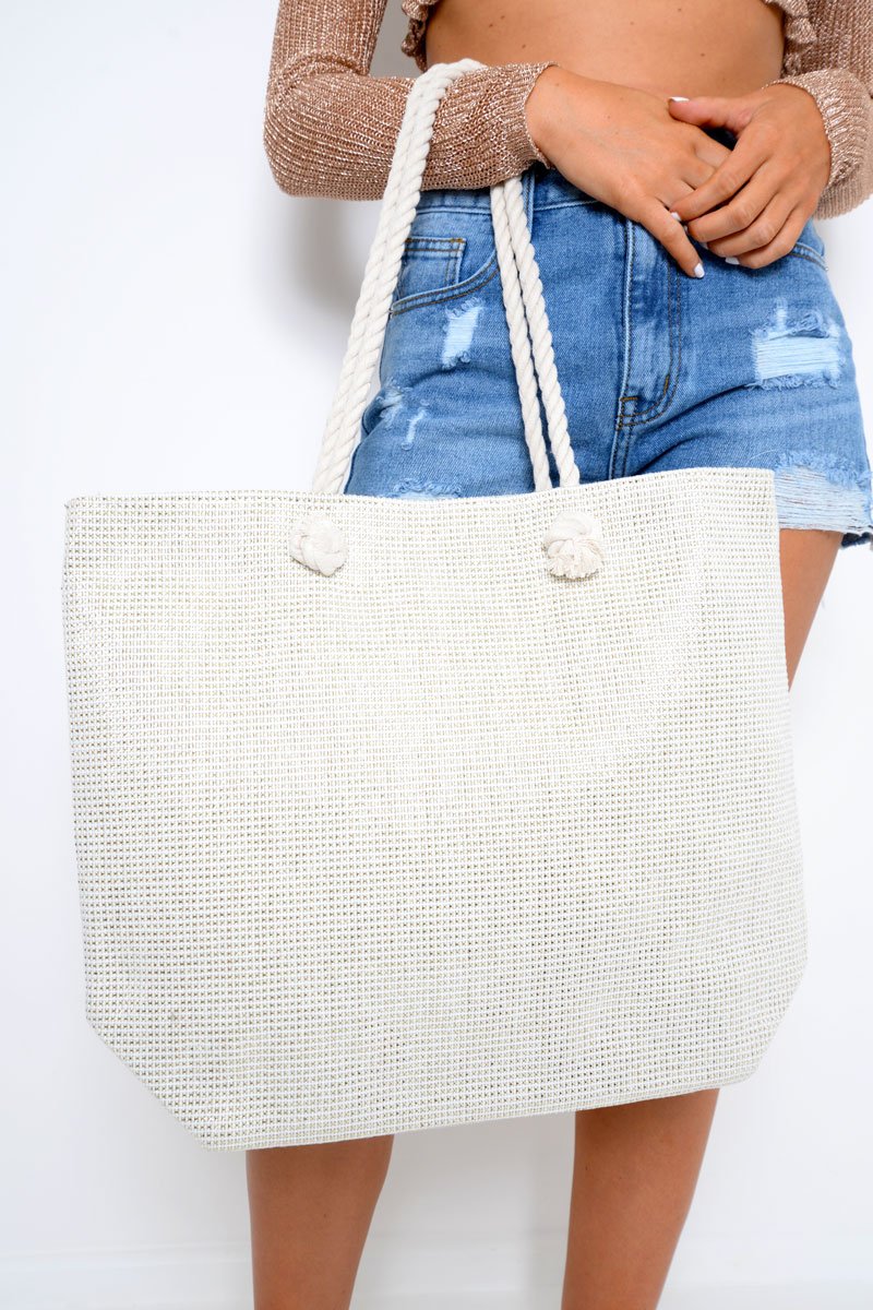 Silver Thread Beach Bag - Maeva-Bags