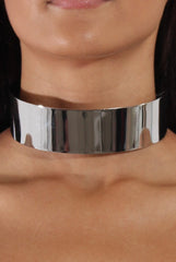 Silver Wide Metal Choker - Ceres-Accessories