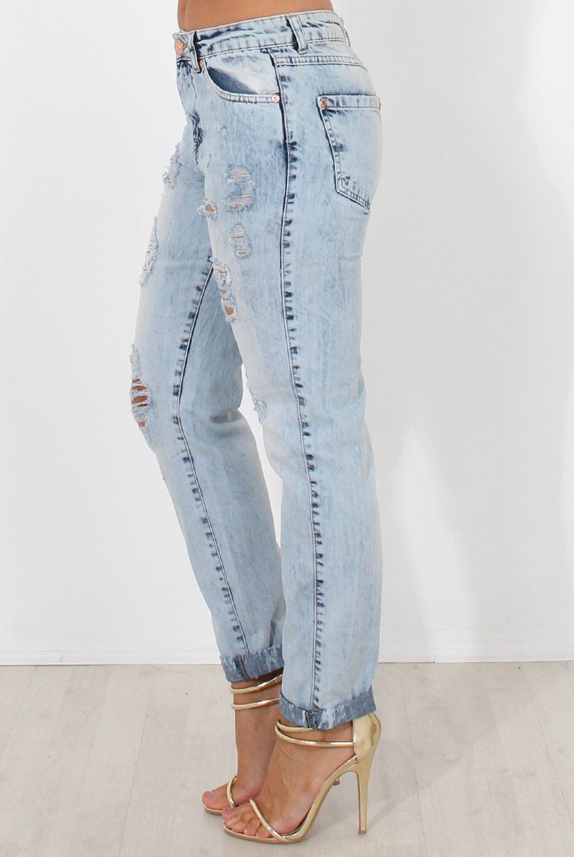 Sina Light Blue Boyfrend Jeans-Jeans