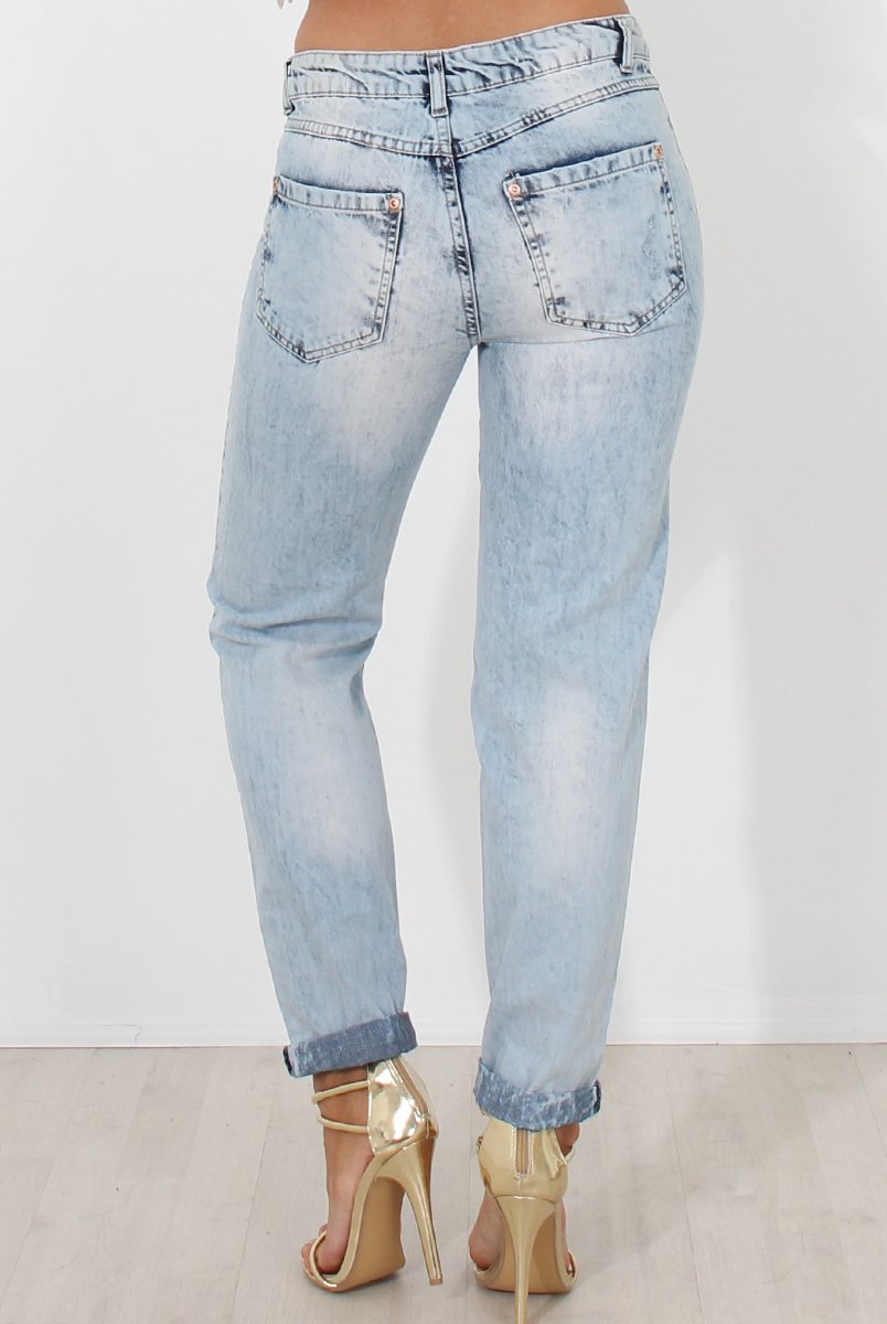 Sina Light Blue Boyfrend Jeans-Jeans