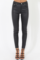 Skinny Fit High Waisted Leather Look Jeans - Bianca-Jeans