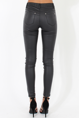 Skinny Fit High Waisted Leather Look Jeans - Bianca-Jeans