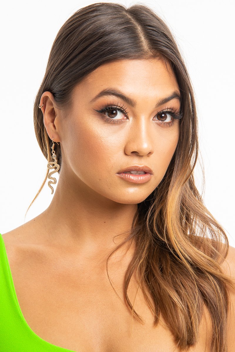 Snake Gold Metal Earrings - Inis-Jewellery