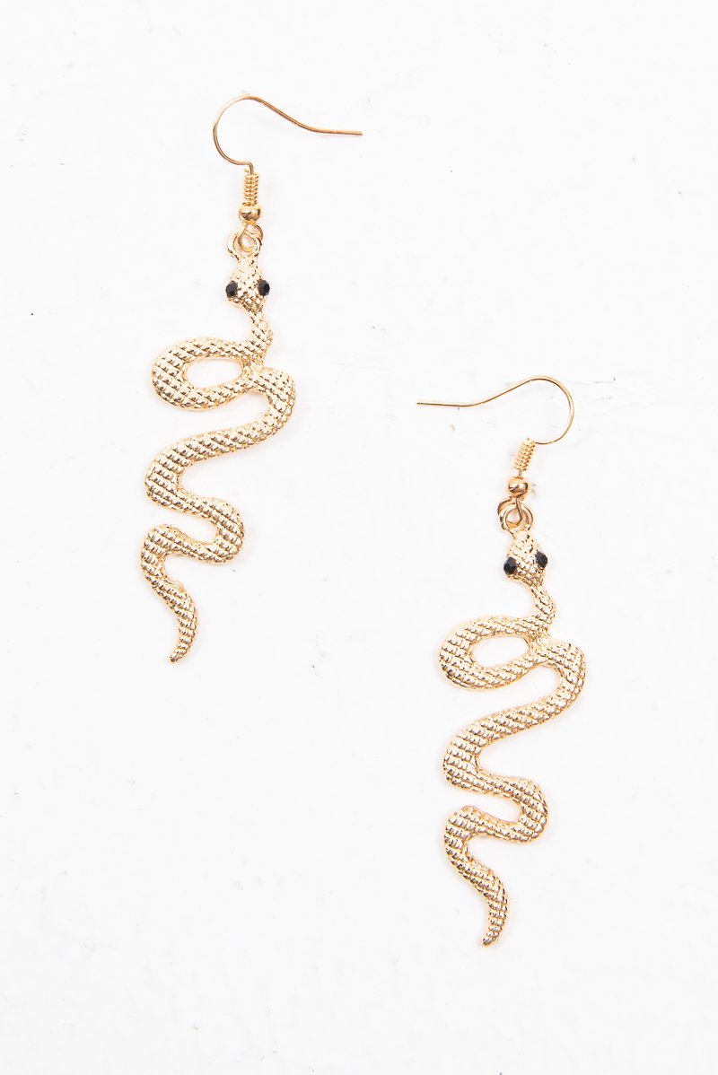 Snake Gold Metal Earrings - Inis-Jewellery