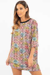 Snake Multi Oversized T Shirt Dress - Glori-Dresses