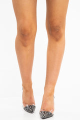 Snake Pointed Stiletto Court Shoe - Hael-Heels