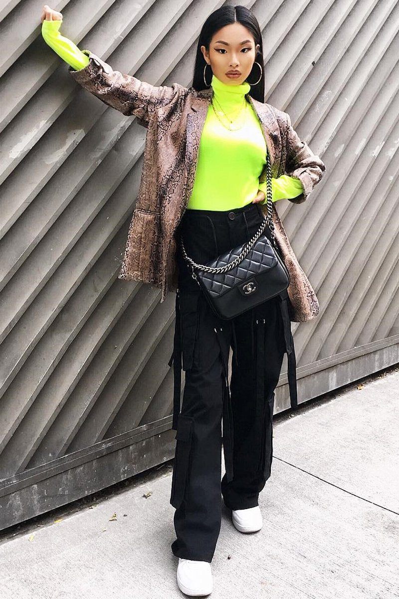 Snake Print Coated Longline Blazer - Avilyn-Jackets