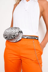 Snake Print Quilted Bumbag - Lucindia-Bags