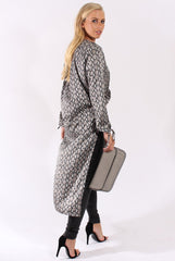 Snake Print Wrap Front Dip Hem Shirt - Kamlyn-Shirts