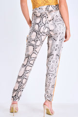 Snake Tie Waist Mustard Stripe Trousers - Isela-Trousers