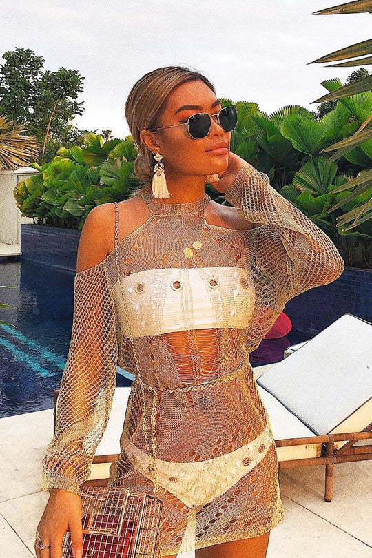 South Beach White Eyelet Bandeau Bikini