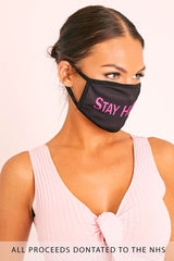 Stay Home Slogan Face Mask - Lydia-Mask