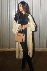 Stone Balloon Sleeve Maxi Knit Cardigan - Imara