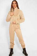 Stone Borg Zip Front Crop Jacket - Kazi-Jackets