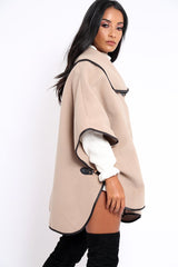 Stone Buckle Clasp Poncho - Jozie-Jackets