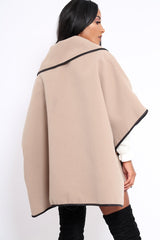 Stone Buckle Clasp Poncho - Jozie-Jackets