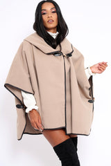 Stone Buckle Clasp Poncho - Jozie-Jackets