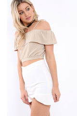 Stone Cold Shoulder Crop Top - Clora-Tops