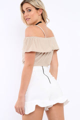 Stone Cold Shoulder Crop Top - Clora-Tops