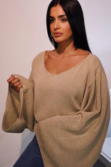 Stone Cropped Batwing Jumper - Carmin-Jumper