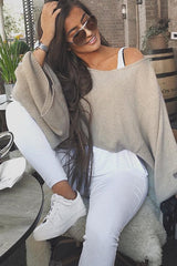 Stone Cropped Batwing Jumper - Carmin-Jumper