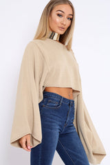 Stone Cropped Batwing Jumper - Carmin-Jumper