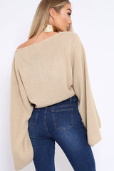 Stone Cropped Batwing Jumper - Carmin-Jumper