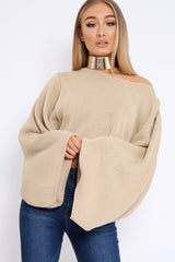 Stone Cropped Batwing Jumper - Carmin-Jumper