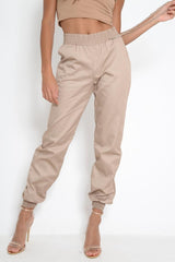 Stone Cuffed Leg Cargo Trousers - Kyrah-Trousers