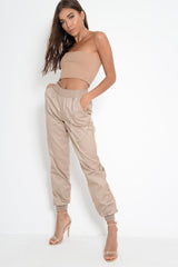 Stone Cuffed Leg Cargo Trousers - Kyrah-Trousers