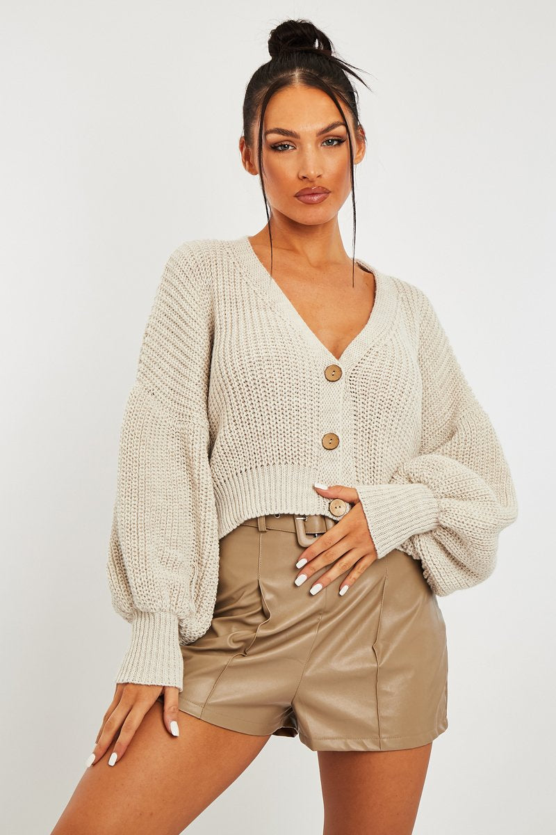 Stone Faux Leather Buckle Belt Shorts - Tamra-Shorts