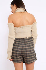 Stone Halter Neck Frill Jumper - Niley-Jumper