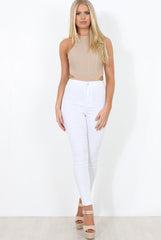 Stone High Neck Cut Out Bodysuit - Shelby-Bodysuits