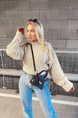 Stone Knit High Neck Jumper - Jaelynn – Rebellious Fashion