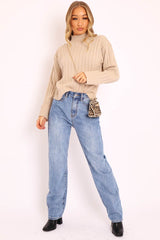 Stone Knit High Neck Jumper - Jaelynn-Jumper