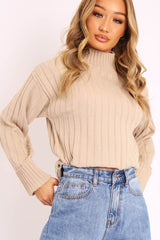Stone Knit High Neck Jumper - Jaelynn-Jumper