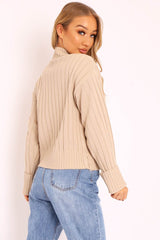 Stone Knit High Neck Jumper - Jaelynn-Jumper