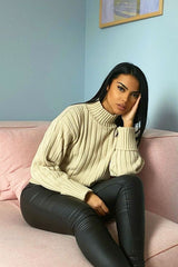 Stone Knit High Neck Jumper - Jaelynn-Jumper